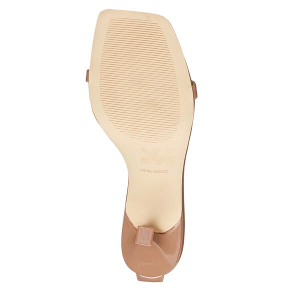 Nine West Women's Yess Square Toe Tapered Heel Dress Sandals Beige Size 8 1/2 - Picture 5 of 5